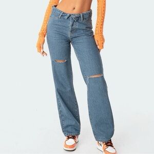 Edikted “Raquel Folded Jeans”
